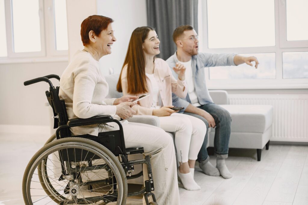Family enjoying quality time together indoors, sharing joy and laughter.
